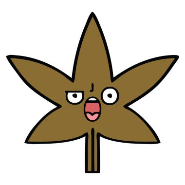 sevimli çizgi sonbahar yaprak