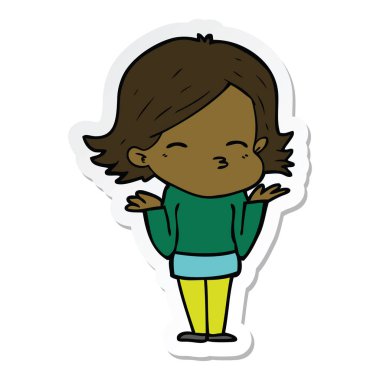 etiket bir karikatür karışık kadın