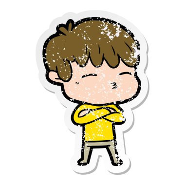 bir karikatür dostum sinirli sıkıntılı etiket