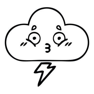 bir fırtına bulutu çizim karikatür