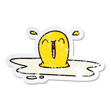 bir ilginç elle çizilmiş karikatür kızarmış yumurta sıkıntılı etiket