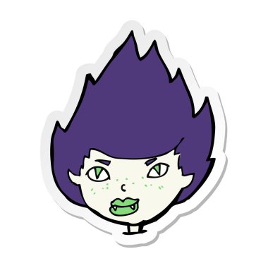 etiket bir karikatür vampir kafa