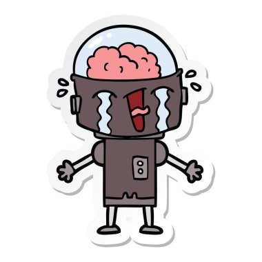 robot ağlıyor çizgi film etiketi