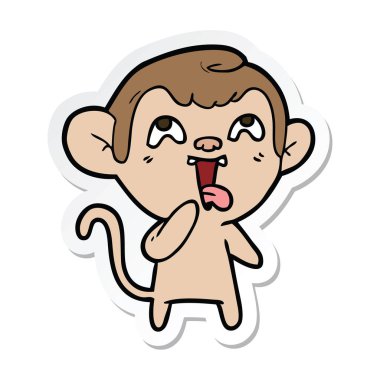 etiket bir deli karikatür maymun