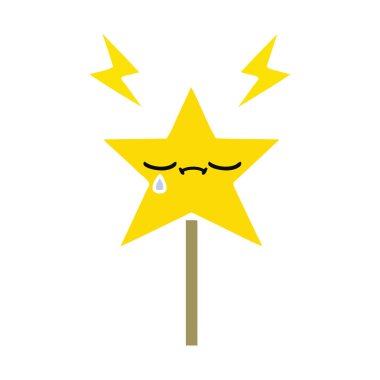 sihirli bir değnek düz renk retro çizgi film