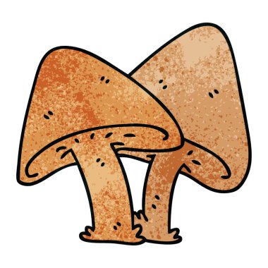 ilginç karikatür mantar el çekilmiş