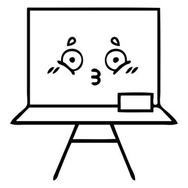 bir kara tahta çizim karikatür