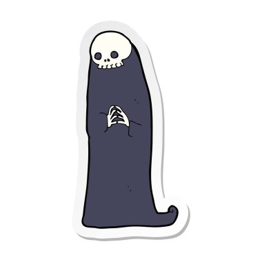 etiket bir karikatür halloween cadı