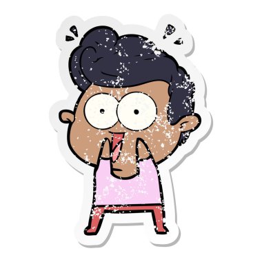 adam bir karikatür sıkıntılı etiket heyecanlı