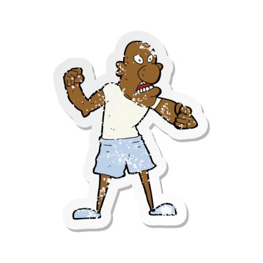 çizgi film şiddetli birisi Retro sıkıntılı etiket