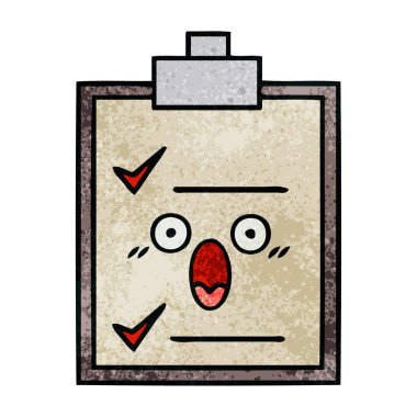 Retro grunge doku karikatür kontrol listesi