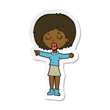 etiket bir karikatür işaretleme kadın