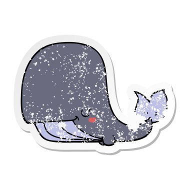 bir çizgi film balinanın sıkıntılı etiket