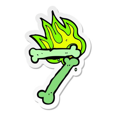 etiket bir karikatür Cadılar Bayramı kemik numarası