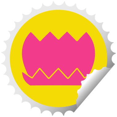 dairesel peeling etiket karikatür bir çiçek