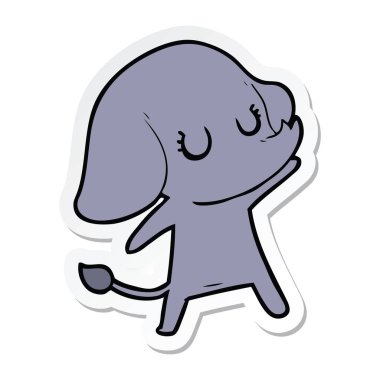 etiket sevimli çizgi fil