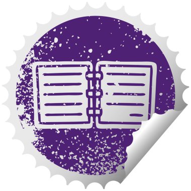 sıkıntılı dairesel peeling etiket simgesi not defteri