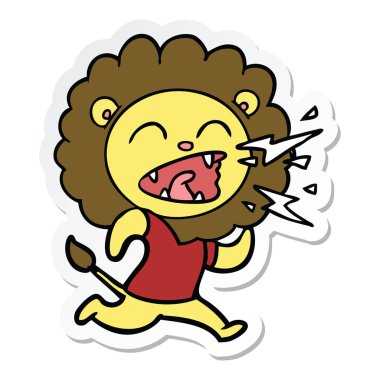 kükreyen aslan çizgi film etiketi