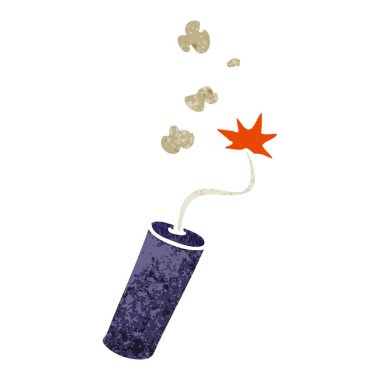 elle çizilmiş retro karikatür doodle aydınlatılmış bir dinamit sopa