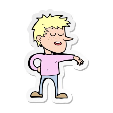 etiket bir çizgi film adamın küçümseyen jest yapma