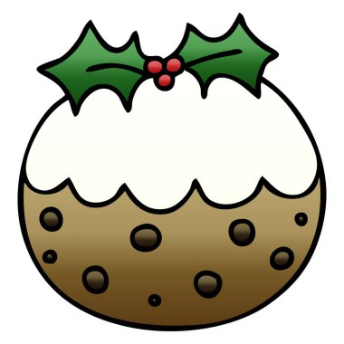 Degrade ilginç karikatür Noel pudingi gölgeli