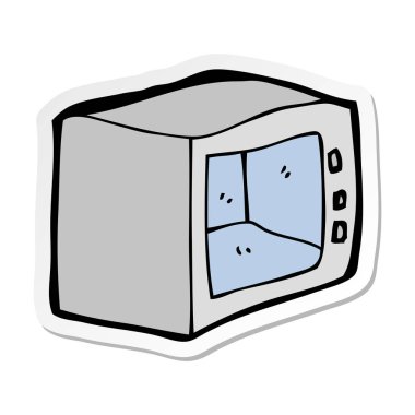 bir çizgi film mikrodalga etiket