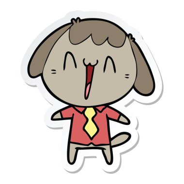 sevimli çizgi köpek etiket