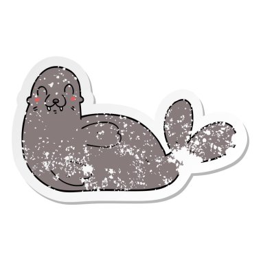 bir çizgi film mühür sıkıntılı etiket