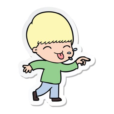 bir mutlu çizgi film çocuk etiket