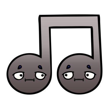 bir nota degrade gölgeli karikatür