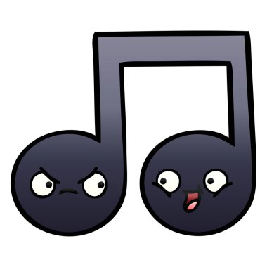 bir nota degrade gölgeli karikatür