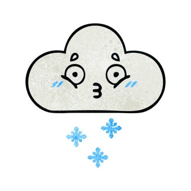 Retro grunge doku karikatür bir kar bulut