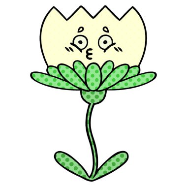 çizgi roman tarzı karikatür bir çiçek