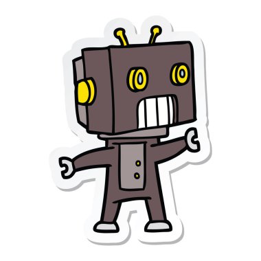 bir çizgi film robot Sticker