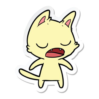 konuşan bir kedi çizgi film etiketi