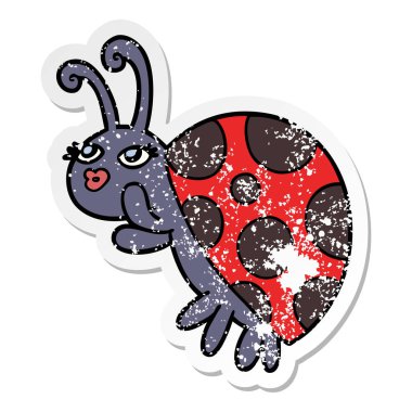 çizgi film böceğinin sıkıntılı etiket