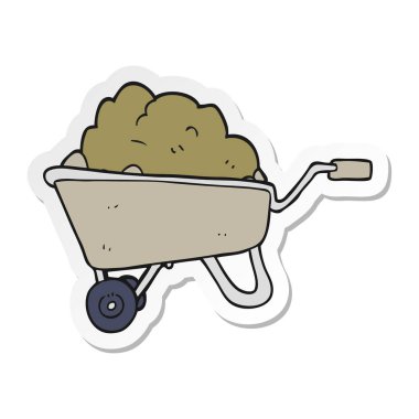 bir çizgi film el arabası kir ve tam etiket