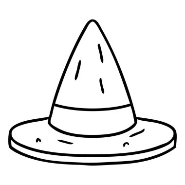 çizim için doodle bir cadı şapka