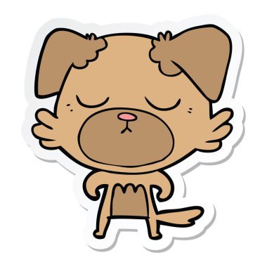 sevimli çizgi köpek etiket