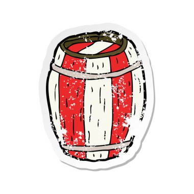 Retro etiket varil boyalı bir karikatür sıkıntılı