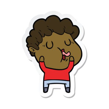 etiket yüz çekerek bir çizgi film adamın