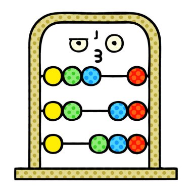 çizgi roman tarzı karikatür bir abaküs