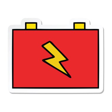 sevimli çizgi akü etiket