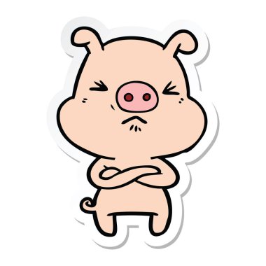 çizgi film kızgın domuz bir etiket