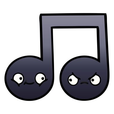 Degrade gölgeli çizgi film müzik notası