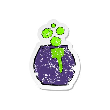 bir çizgi film kazan Retro sıkıntılı etiket