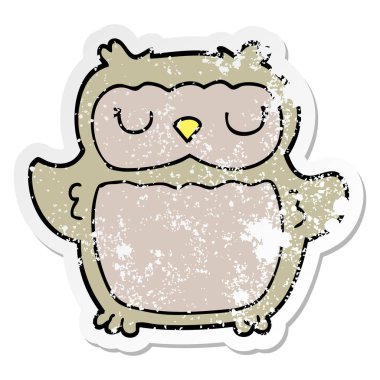 bir çizgi film baykuş sıkıntılı etiket