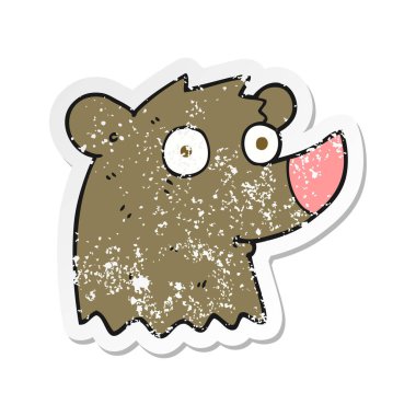 bir çizgi film ayının Retro sıkıntılı etiket