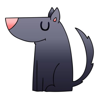 Degrade gölgeli ilginç karikatür köpek