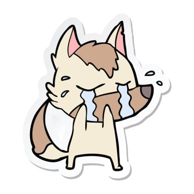 etiket bir karikatür ağlayan kurt